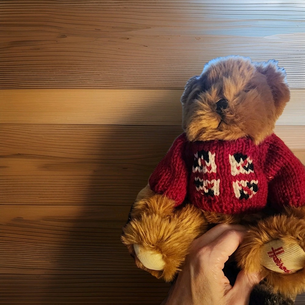 HARROD'S Knightsbridge Teddy Bear Union Jack Red Sweater 11" Harrod's of London